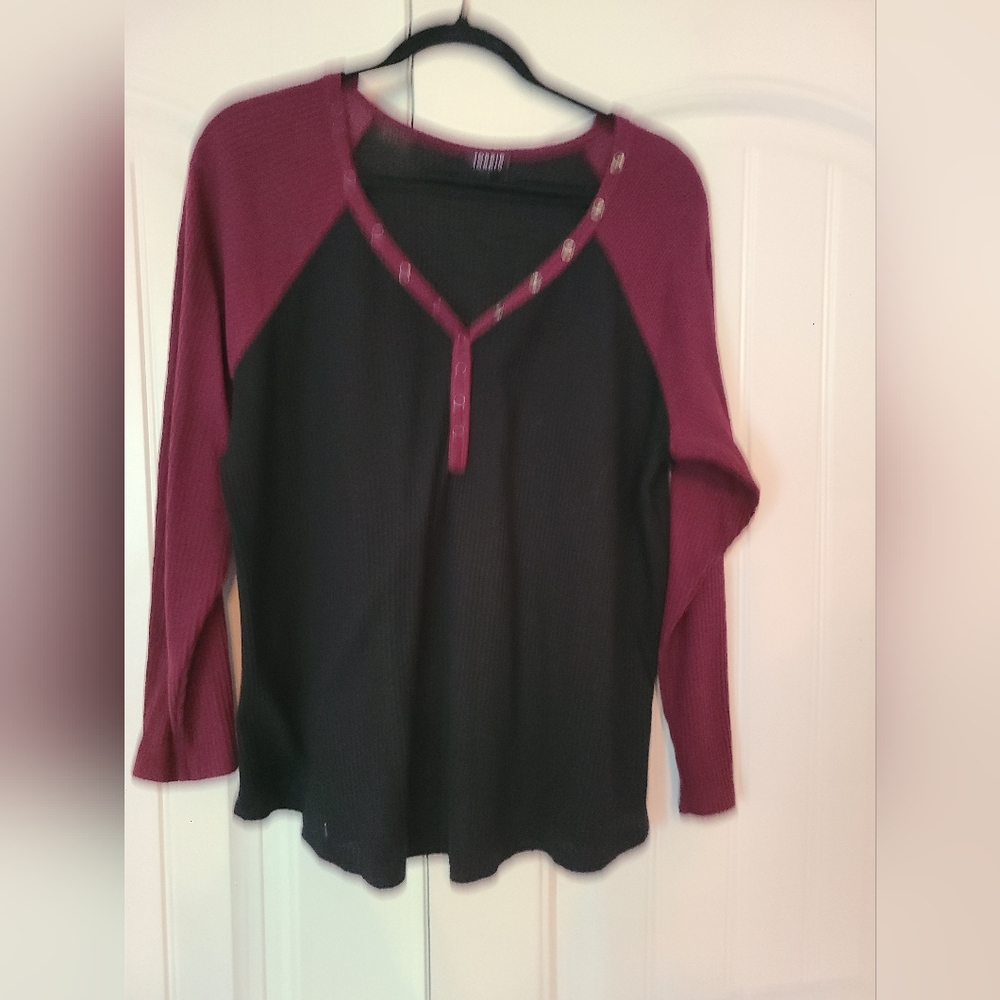 Torrid Black and Burgundy Top